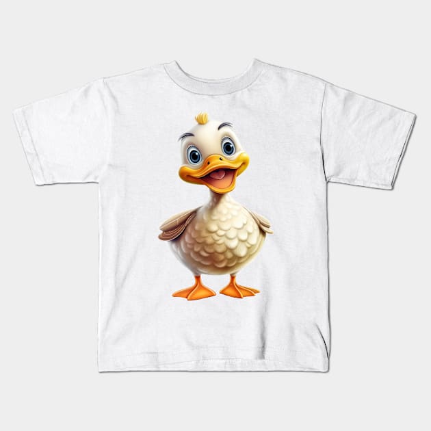 Baby Duck Kids T-Shirt by Chromatic Fusion Studio